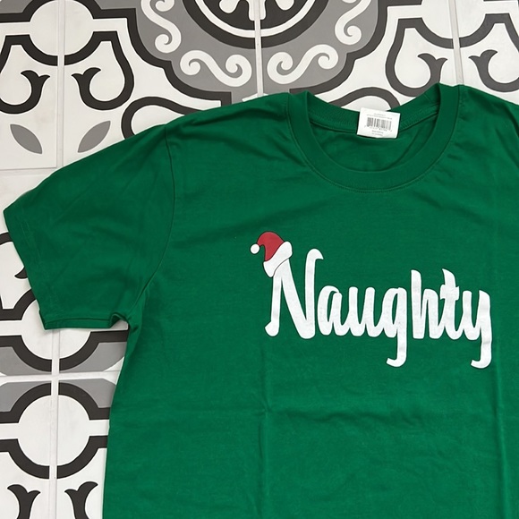 Unisex Holiday / Christmas “Naughty” T-Shirt - Picture 2 of 4